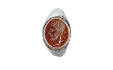 Roman Silver Ring with Intaglio 2nd Century AD