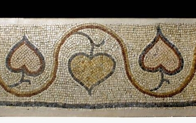 Roman Stone Mosaic - Ivy Vine w/ Heart-Shaped Leaves