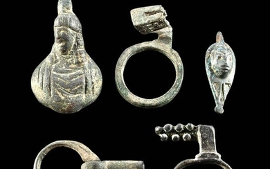 Roman & Byzantine Bronze & Brass Artifacts & Key Rings