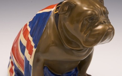 Royal Doulton Brown Bulldog w/ British Flag.