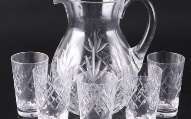 Royal Doulton "Georgian" Flat Tumblers with Other Crystal Pitcher
