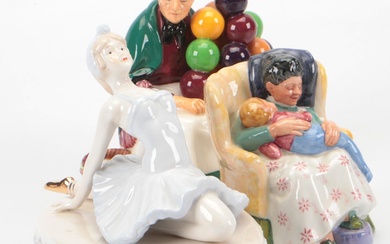 Royal Doulton "Old Balloon Seller" and "Sweet Dreams" Figurines With Music Box