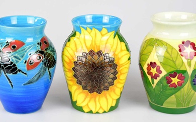 SALLY TUFFIN FOR DENNIS CHINAWORKS; three globular vases, including an...