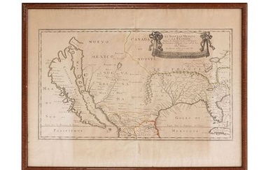SANSON D’ABBEVILLE, NICOLAS. LE NOVEAU MEXIQUE ET LA FLORIDE: TIREES DE DIVERSES CARTES ET RELATIONS. PARIS, 1656 mapa grabado