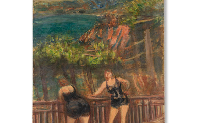 SIGMUND MENKES (1896-1986) Sans titre (Deux baigneuses au balcon)