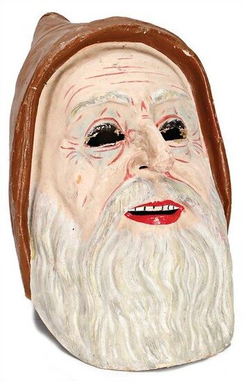 Santa Claus mask, papier mâché, early, height: 34 cm