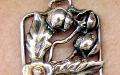 Scandinavia Art nouveau gilt silver sterling panel bracelet, 26 gr.