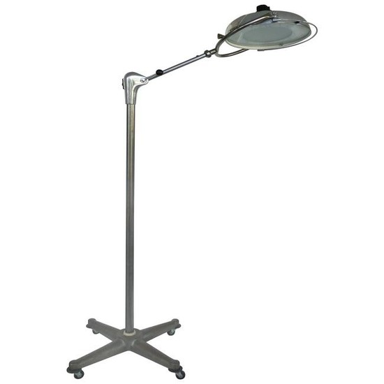 Scialytique French Industrial Surgical Floor Lamp with