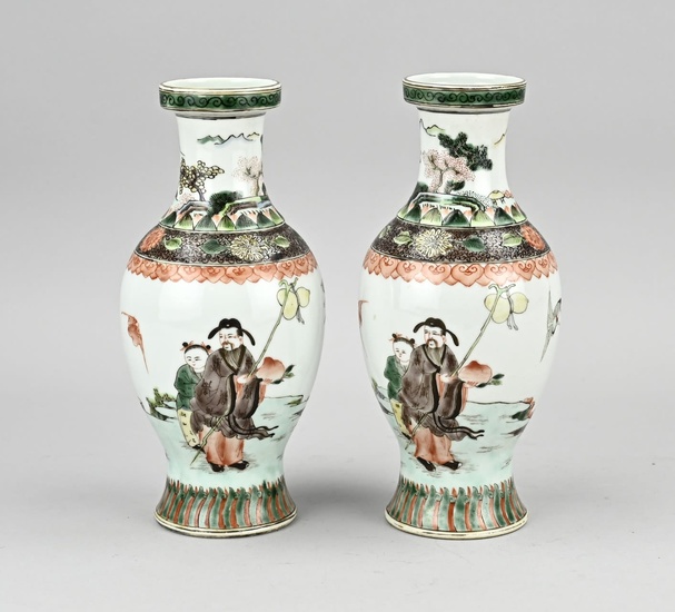 Set of Chinese vases, H 21 cm.