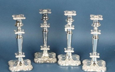 Set of English Silver Plate Candlesticks