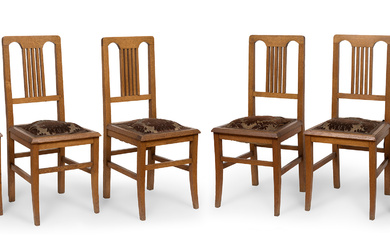 Set of six Art Deco style chairs; first third of the 20th century.