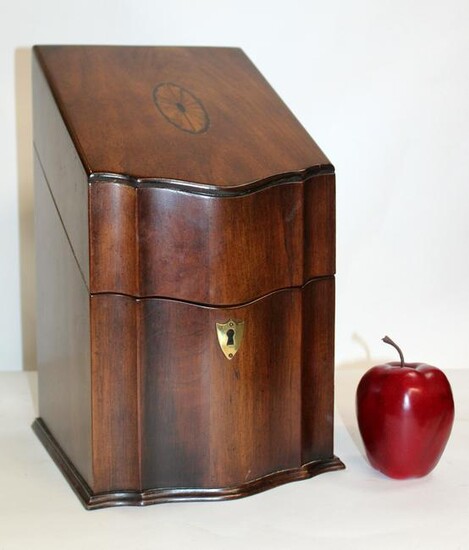 Sheraton style mahogany knife box