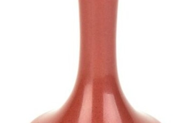 Signed Chinese Crimson Red Porcelain Bud Vase