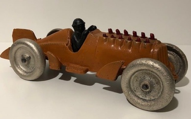 Signed HUBLEY Cast Iron Mechanical Piston Toy Race Car