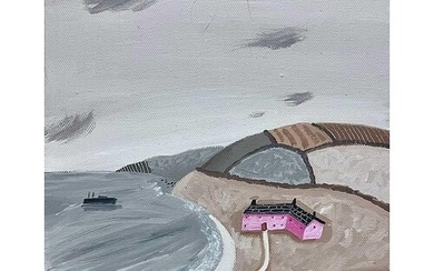 Sophie HARDING (XX) Pink Houses by the Sea Oil on canvas, si...
