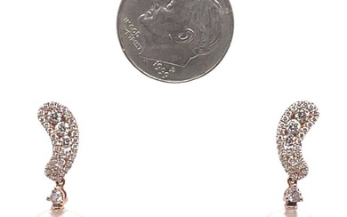 South Sea Pearl Diamond Drop Earrings 0.60 Carats 12-13 MM 18 Karat Rose Gold
