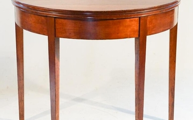 Southern Figured Cherry Wood Demilune Card Table
