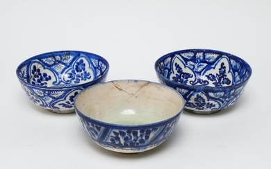 Spanish Blue & White Pottery Bowls, 18th & 19th C