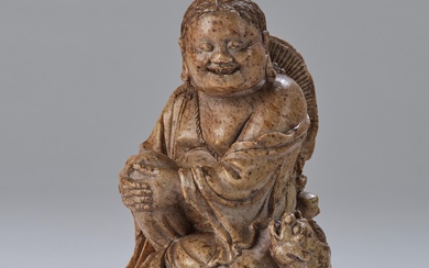 Specksteinfigur des Liu Hai, China, 19. Jh.