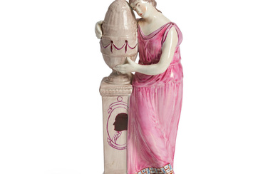 Staffordshire Pink Lustre Figure of Charlotte, England, early 19th century