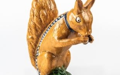 Staffordshire Polychrome-decorated Squirrel Figure