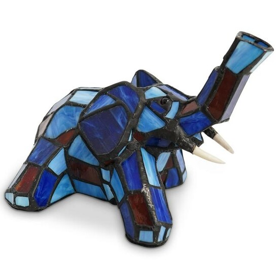 Stained Glass Elephant Lamp
