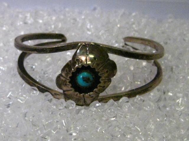 Sterling Silver Southwestern Shadow Box Turquoise Cuff