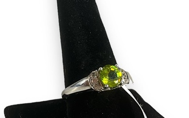 Sterling Silver and Peridot Stone Ring