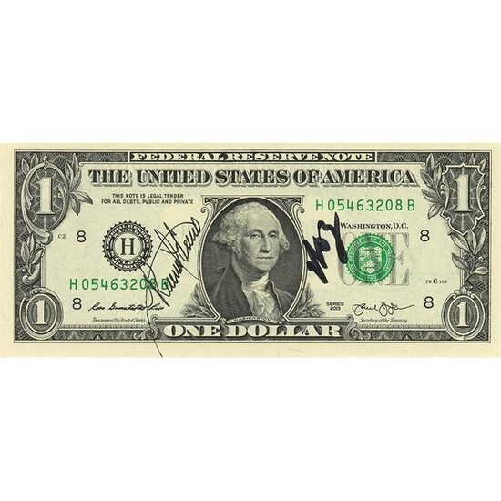 Steve Wozniak and Ronald Wayne Signed One-Dollar Bill