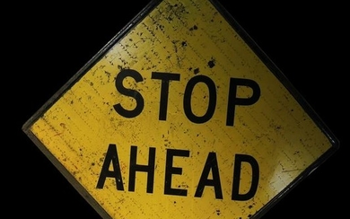 Stop Ahead Tin Sign