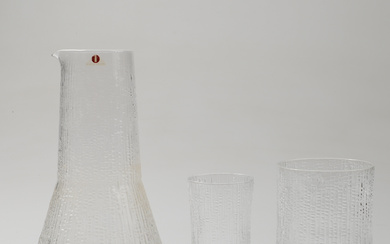 TAPIO WIRKKALA. 21 pieces of glass tableware, “Ultima Thule”, Iittala, Finland.