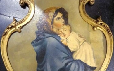 TINELLI E. (-) Madonna con Bambino olio su