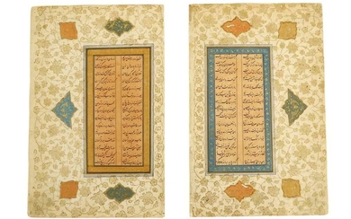 TWO MURAQQA' FOLIOS OF POETRY Iran, 16th century