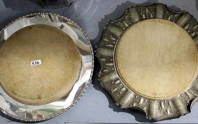 TWO SILVER PLATED TRAYS