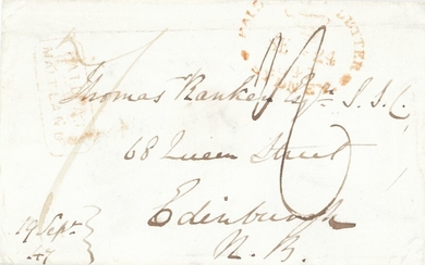 The Toulmin Packet Service Australia to U.K. Voyage 22 1847 (21 Sept.) envelope from Maitland t...