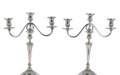 Theodore B. Starr Pair Sterling Silver Candelabras