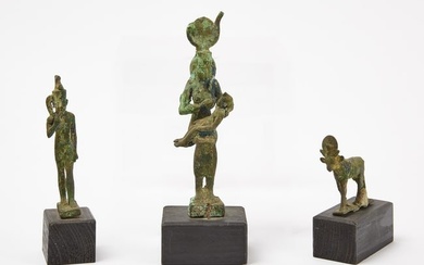 Three Egyptian Bronze Figurines