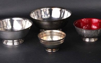 Three Graduated Silver Plated Revere Style Bowls