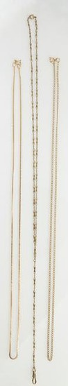 Three Vintage Yellow Gold Necklaces, consisting of a