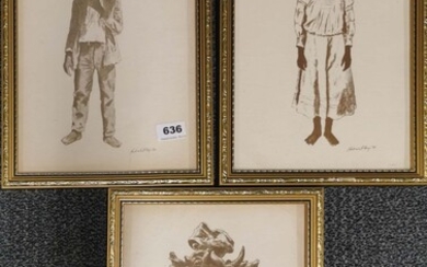 Three framed Patrick R Hope three gilt framed West Indian subjects, frame size 27 x 39cm.