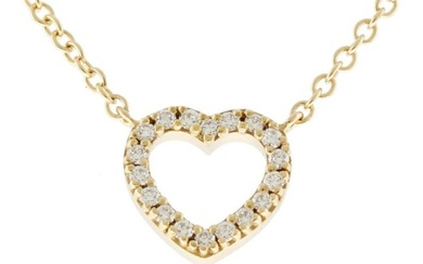 Tiffany Metro Heart Necklace 18K K18 Pink Gold Diamond Women's TIFFANY&Co.
