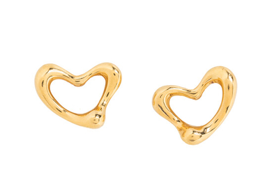 Tiffany & Co., Elsa Peretti 18kt Gold "Open Heart" Earclips