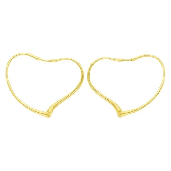 Tiffany & Co., Elsa Peretti Pair of Gold Heart Hoop Earrings