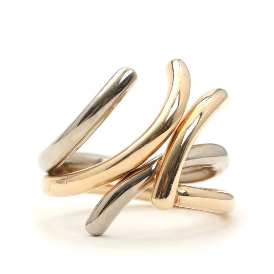 SOLD. Toftegaard: A 14k gold and white gold "Cascade" ring. Size 53. – Bruun Rasmussen...