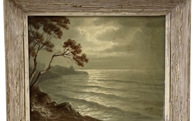 Tonalist French Impressionist Coastal Landscape Of The Riviera Signed Servaes