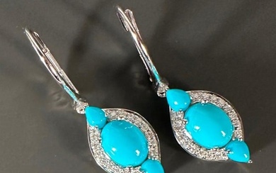 Turquoise Pendant Earrings