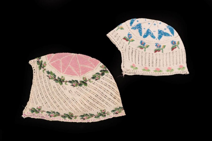 Two 19th Century Knitted Caps, one for a child or...