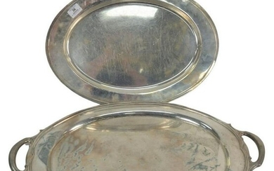 Two Large Sterling Silver Oval Trays to include Gorham