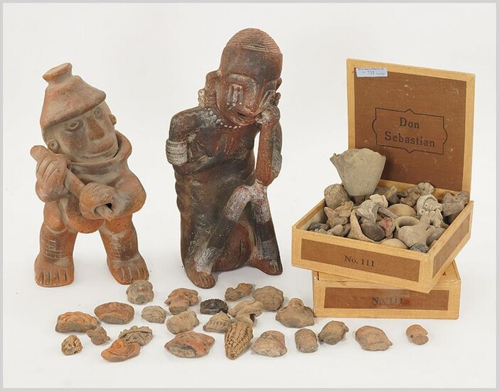 Two Pre-Colombian Style Pottery Figures.