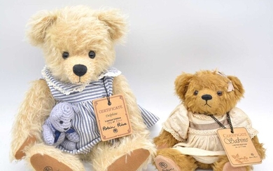 Two Robin Rive teddy bears 'Sabine' and 'Delphine'